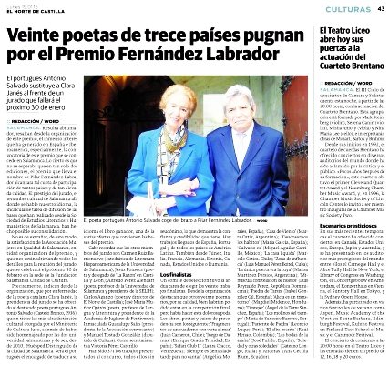 Veinte poetas Iberoamericanos finalistas del Premio Pilar Fernández Labrador