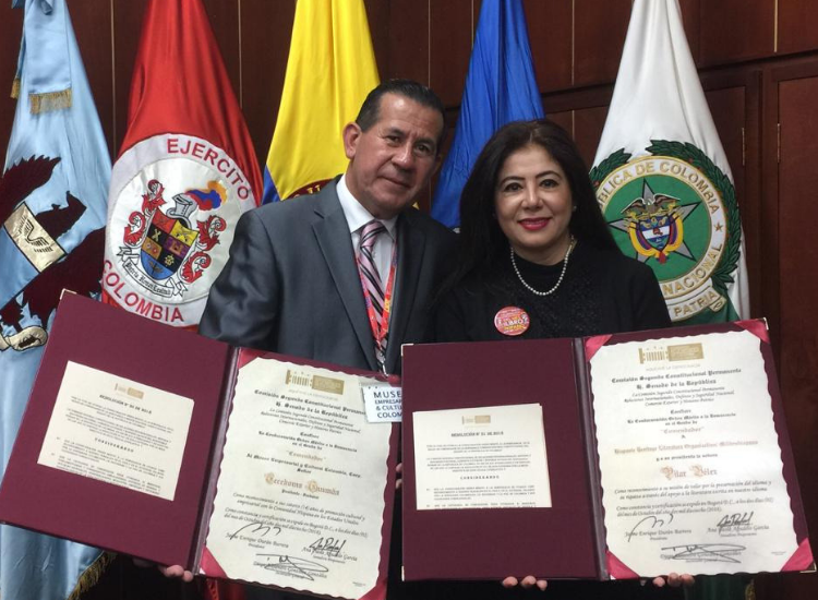 Hispanic Heritage Literature Organization/Milibrohispano y Museo Empresarial & Cultural Colombia condecorados por el Senado de la República de Colombia