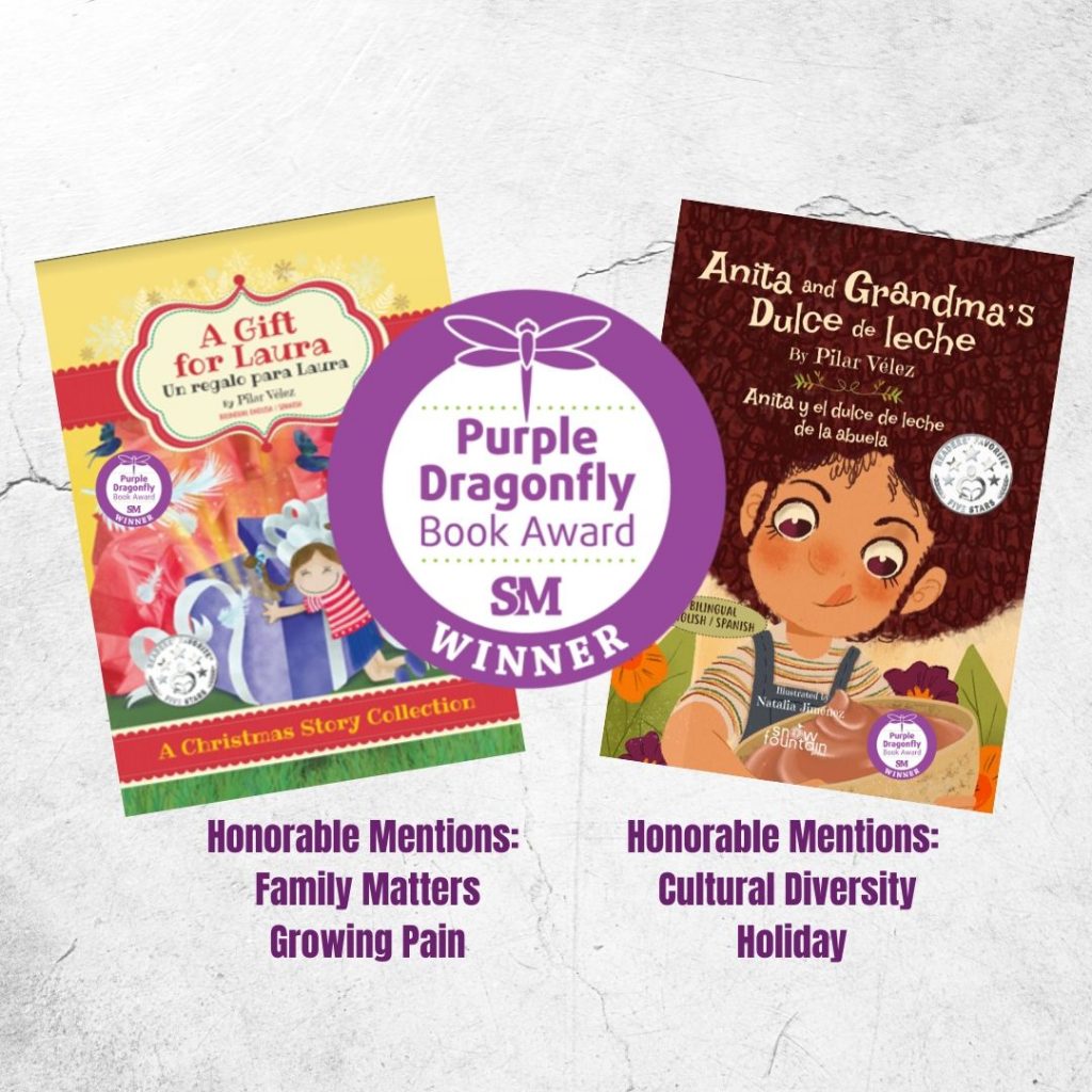 Dos cuentos infantiles de Pilar Vélez fueron premiados en el Purple Dragonfly Book Award 2020
